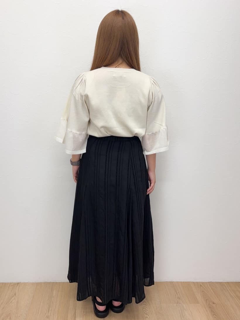 Haruさんの「OPAQUE.CLIP｜◆《5色展開》シアーフレアスリーブニット【洗濯機洗い可】」を使ったコーディネート