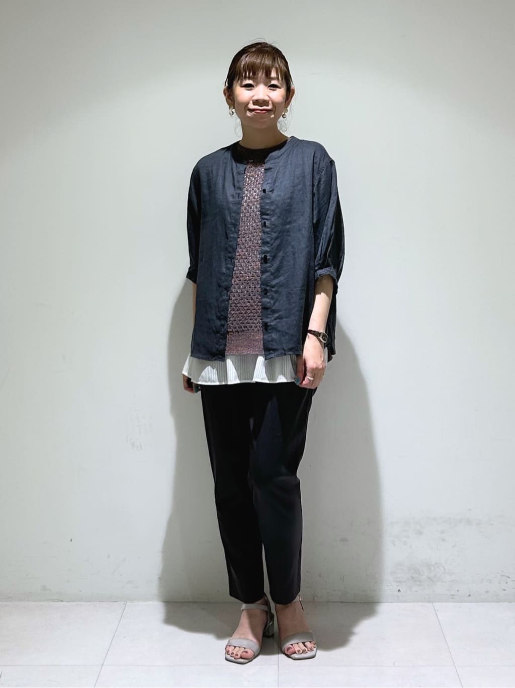 tsuyuさんの「INDIVI｜【洗える／レイヤードにも活躍】ペプラムインナートップス」を使ったコーディネート