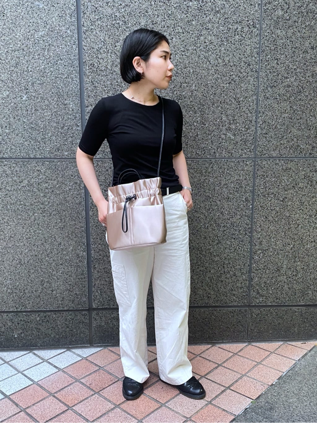 Uさんの「HIROKO HAYASHI｜LUINI SATINE（ルイーニ サティーネ）ショルダーバッグ」を使ったコーディネート