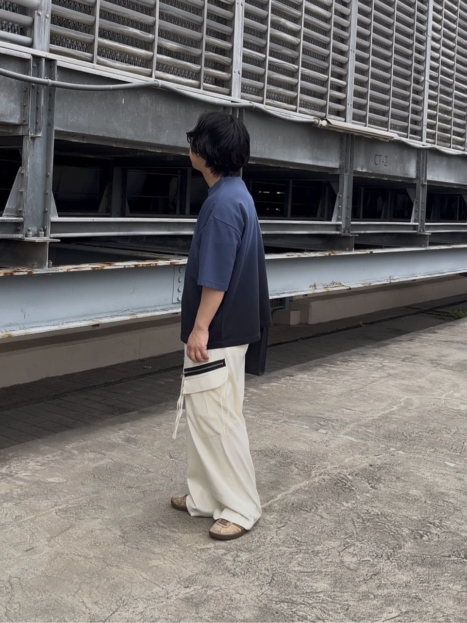 taigaさんの「tk.TAKEO KIKUCHI｜グラデーションダイ5分袖カットソー」を使ったコーディネート