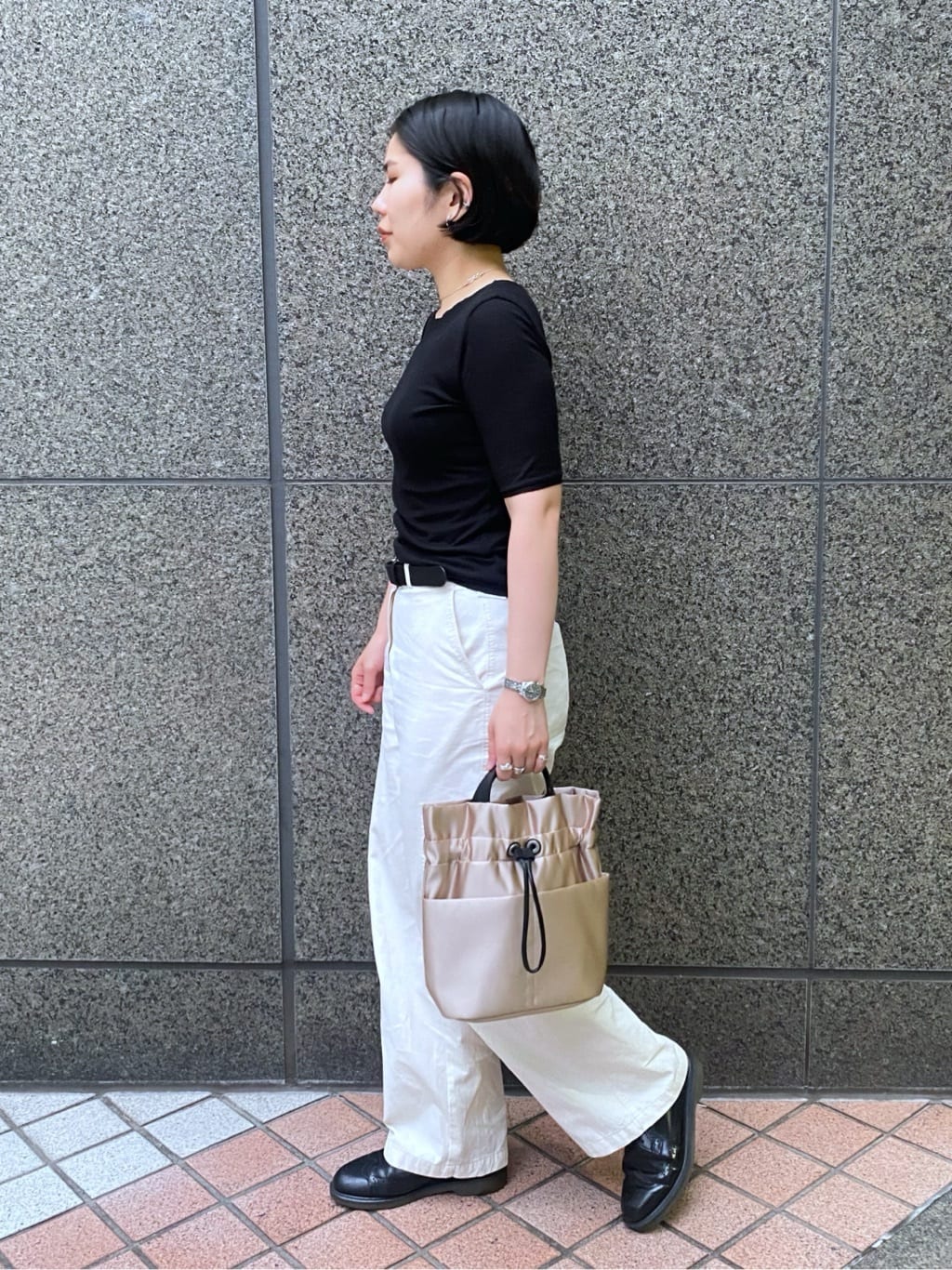 Uさんの「HIROKO HAYASHI｜LUINI SATINE（ルイーニ サティーネ）ショルダーバッグ」を使ったコーディネート