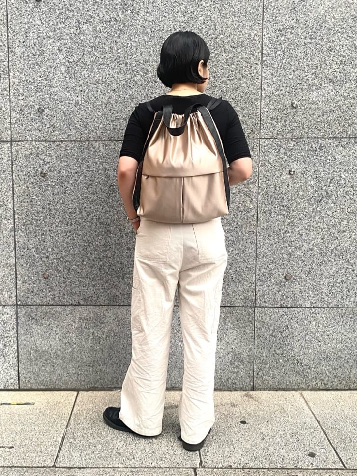Uさんの「HIROKO HAYASHI｜LUINI SATINE（ルイーニ サティーネ）2wayナップサック」を使ったコーディネート