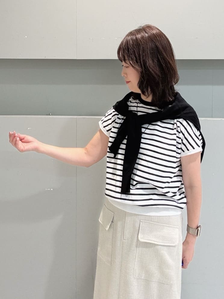 makiさんの「UNTITLED｜◆【11色展開/コットン100/アンサンブル可能】クルーカーディガン」を使ったコーディネート