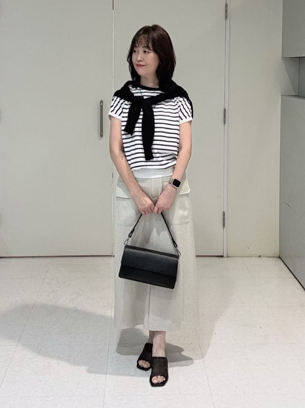 makiさんの「UNTITLED｜◆【11色展開/コットン100/アンサンブル可能】クルーカーディガン」を使ったコーディネート