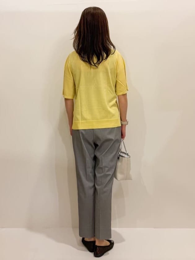 Satoさんの「OPAQUE.CLIP｜◆《6色展開／S-LLサイズ》フレアスリーブニット【UV／接触冷感／抗ピル／洗濯機洗い可】」を使ったコーディネート