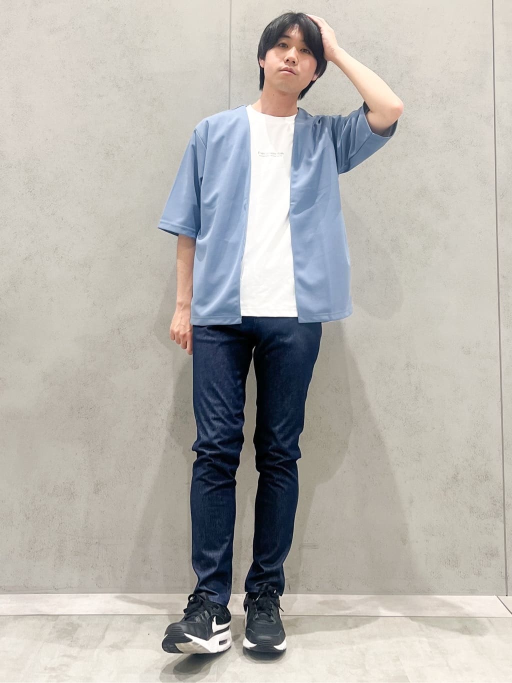 SHI-MAさんの「THE SHOP TK｜五分袖カーディガン+半袖Tシャツセットアイテム 洗濯機OK」を使ったコーディネート