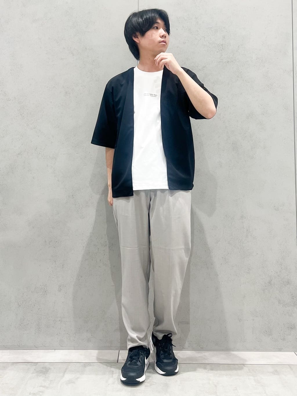 SHI-MAさんの「THE SHOP TK｜五分袖カーディガン+半袖Tシャツセットアイテム 洗濯機OK」を使ったコーディネート