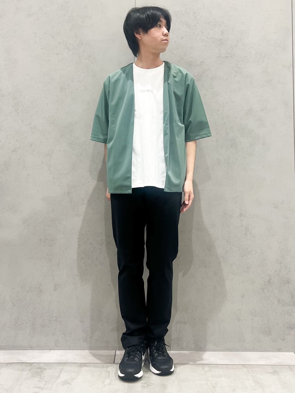 SHI-MAさんの「THE SHOP TK｜五分袖カーディガン+半袖Tシャツセットアイテム 洗濯機OK」を使ったコーディネート