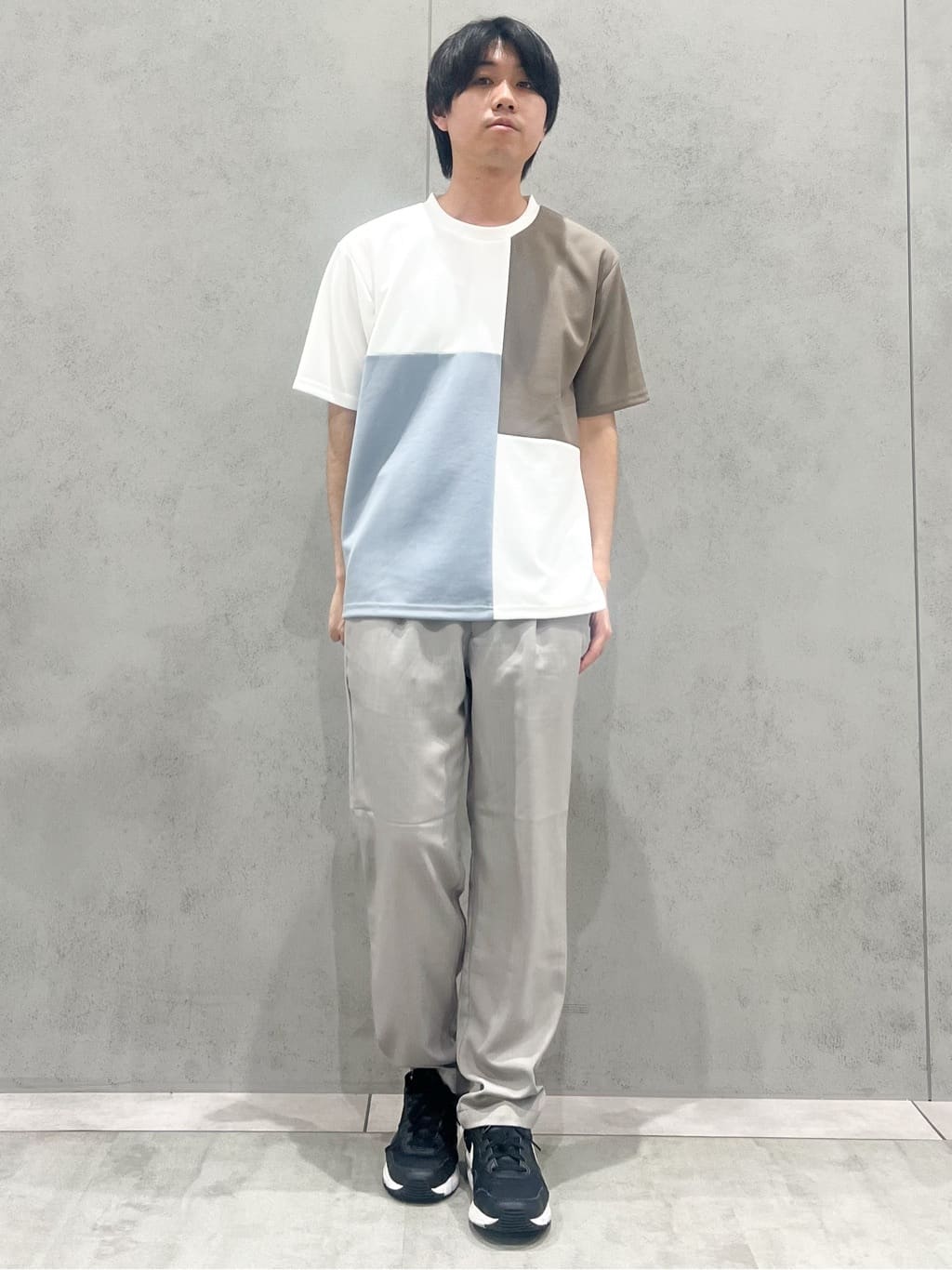 SHI-MAさんの「THE SHOP TK｜ツイルブロッキング 半袖Tシャツ 洗濯機OK」を使ったコーディネート