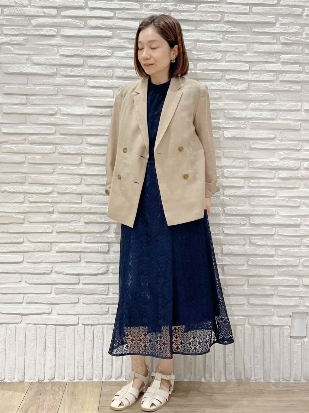 kcさんの「index｜麻調シアーダブルブレストテーラードジャケット【洗濯機洗い可】」を使ったコーディネート