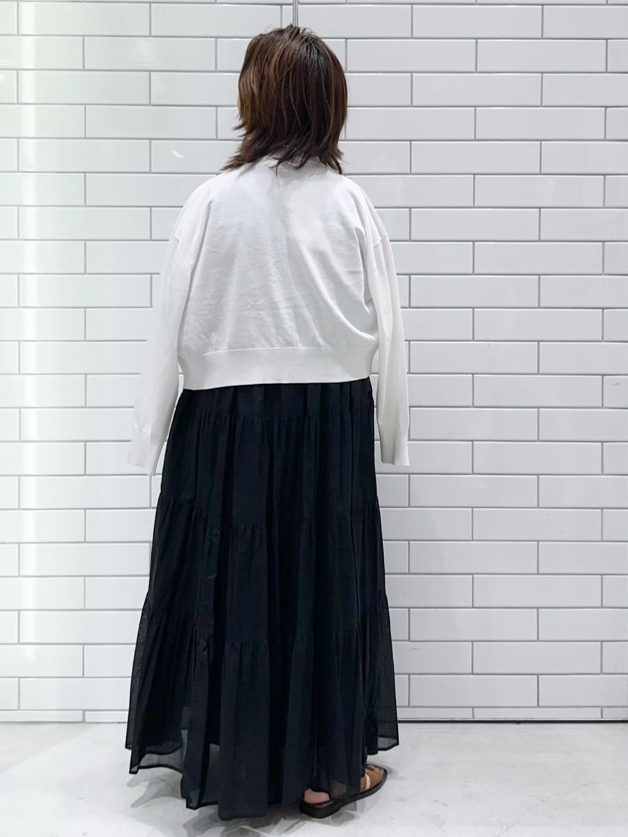 chicchi♪さんの「OPAQUE.CLIP｜◆UV Vネックニットカーディガン【接触冷感／洗濯機洗い可／抗ピル】」を使ったコーディネート