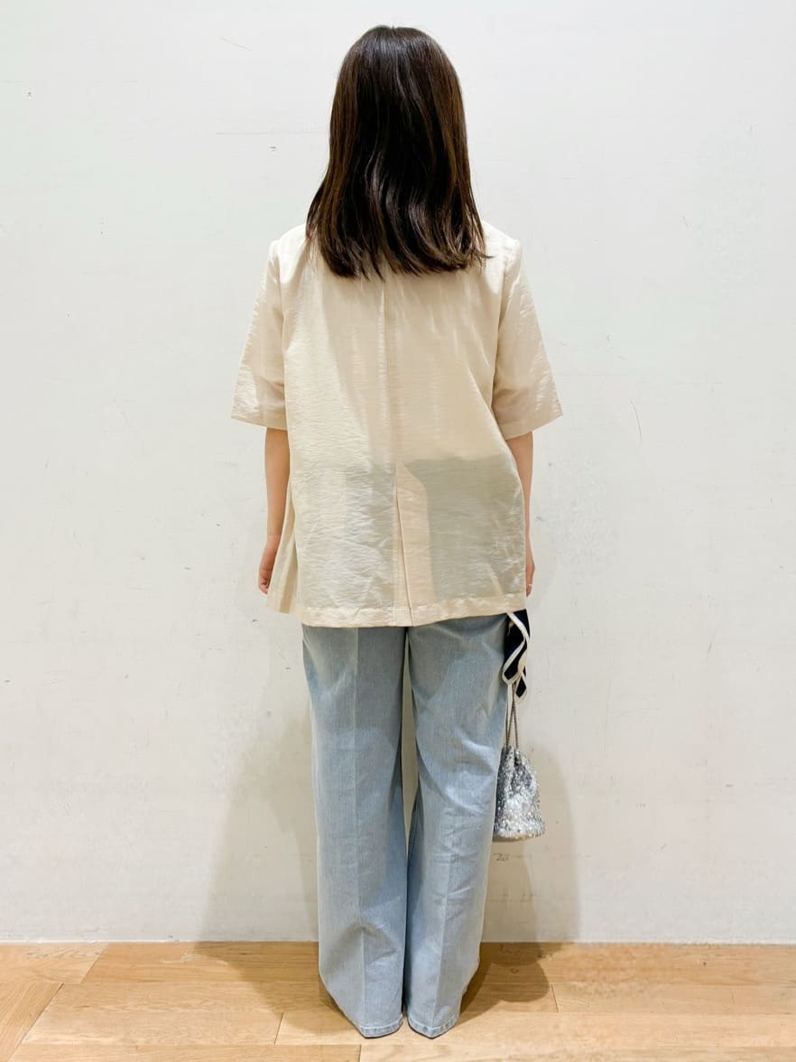 kurumiさんの「OPAQUE.CLIP｜◆シアーハーフスリーブテーラードジャケット【洗える】」を使ったコーディネート