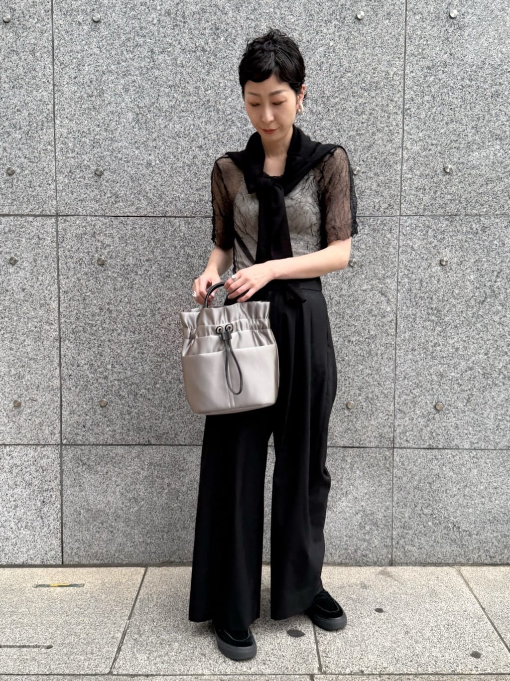 Kさんの「HIROKO HAYASHI｜LUINI SATINE（ルイーニ サティーネ）ショルダーバッグ」を使ったコーディネート