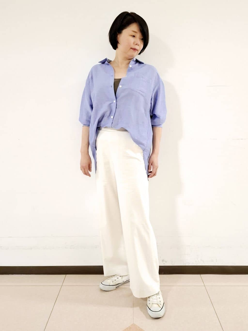 ねぎさんの「UNTITLED｜◆【ワイド/後ろウエストゴム】ヘンプマリンパンツ」を使ったコーディネート