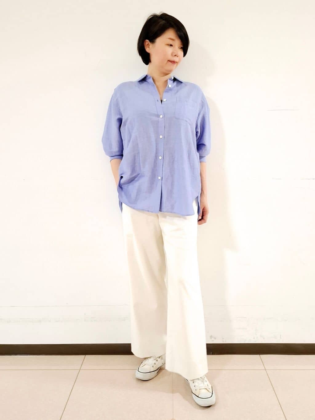 ねぎさんの「UNTITLED｜◆【ワイド/後ろウエストゴム】ヘンプマリンパンツ」を使ったコーディネート