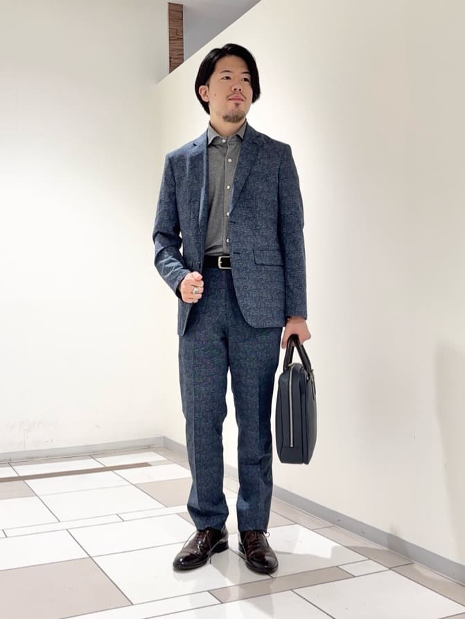 及川さんの「TAKEO KIKUCHI｜【抗菌防臭】COOL DOTS（R）ドビープリント ジャケット」を使ったコーディネート