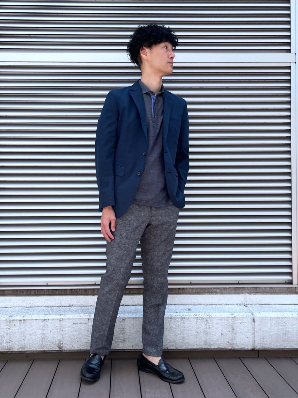 mutoさんの「TAKEO KIKUCHI｜【抗菌防臭／9色5サイズ展開】ハニカムメランジ ポロシャツ」を使ったコーディネート