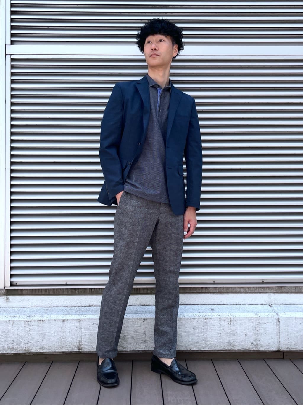 mutoさんの「TAKEO KIKUCHI｜【抗菌防臭／9色5サイズ展開】ハニカムメランジ ポロシャツ」を使ったコーディネート