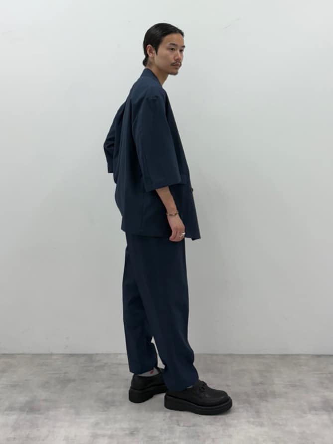 北浦歩大さんの「tk.TAKEO KIKUCHI｜【セットアップ 2点セット】ダブルテーラード半袖ジャケット＋スラックス」を使ったコーディネート