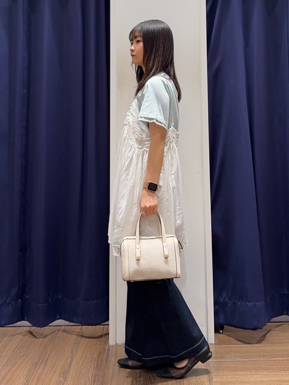 cherryさんの「THE SHOP TK｜【美脚/オ―ルシーズン】デニムマリンパンツ/洗濯機OK」を使ったコーディネート