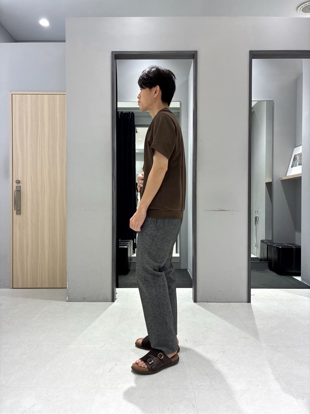 わいずみさんの「TAKEO KIKUCHI｜【抗菌防臭】COOL DOTS（R）ドビープリント パンツ」を使ったコーディネート