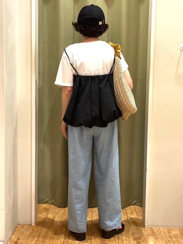 ☆ほしさんの「SHOO･LA･RUE｜◆【洗える/S-LL】ウエストゴムが楽ちん さらさらワイドデニム」を使ったコーディネート