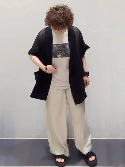 ゆきをさんの「OPAQUE.CLIP｜◆メッシュテーラードジャケット【洗濯機洗い可】」を使ったコーディネート