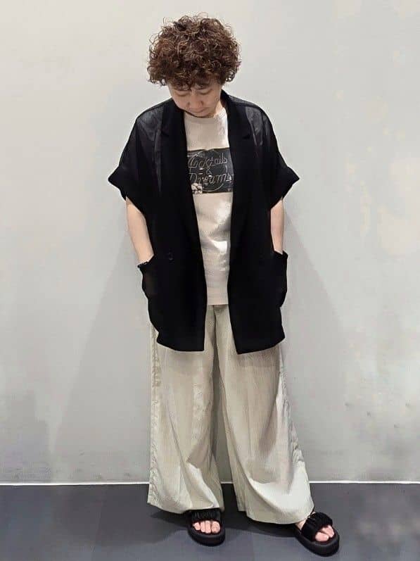 ゆきをさんの「OPAQUE.CLIP｜◆メッシュテーラードジャケット【洗濯機洗い可】」を使ったコーディネート