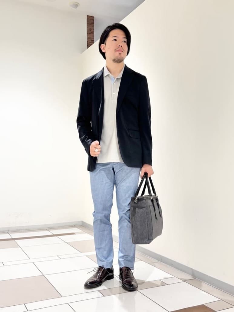 及川さんの「TAKEO KIKUCHI｜【抗菌防臭／9色5サイズ展開】ハニカムメランジ ポロシャツ」を使ったコーディネート
