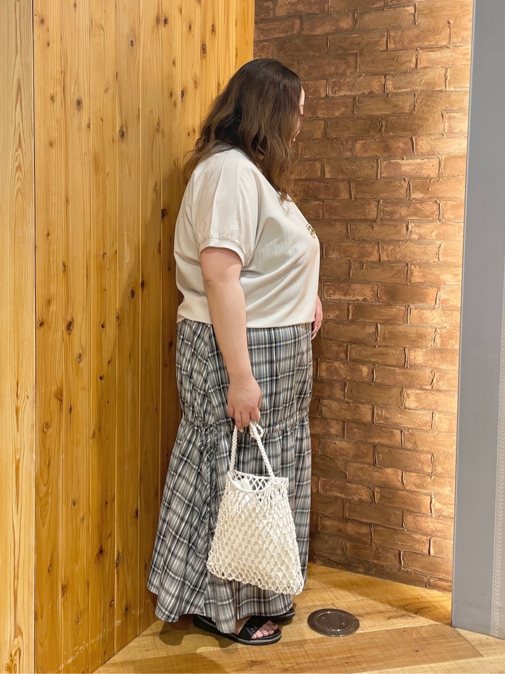 Risaさんの「SHOO･LA･RUE｜【S-LL】シルエットが変えられる チェック柄リボンフレアスカート」を使ったコーディネート
