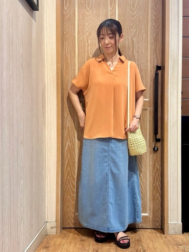 KAORIさんの「SHOO･LA･RUE｜【洗える/S-LL/プチプラ】さらっとすっきりきれい見え スキッパーブラウス」を使ったコーディネート