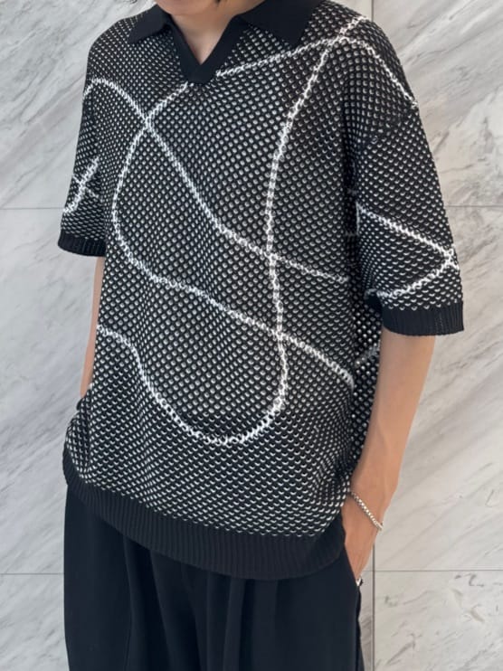 simさんの「tk.TAKEO KIKUCHI｜◆ラインアートニットポロ」を使ったコーディネート
