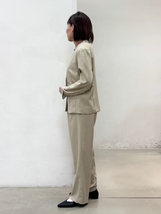 fujiさんの「THE SHOP TK｜◆【セットアップ可】ノーカラージャケット」を使ったコーディネート