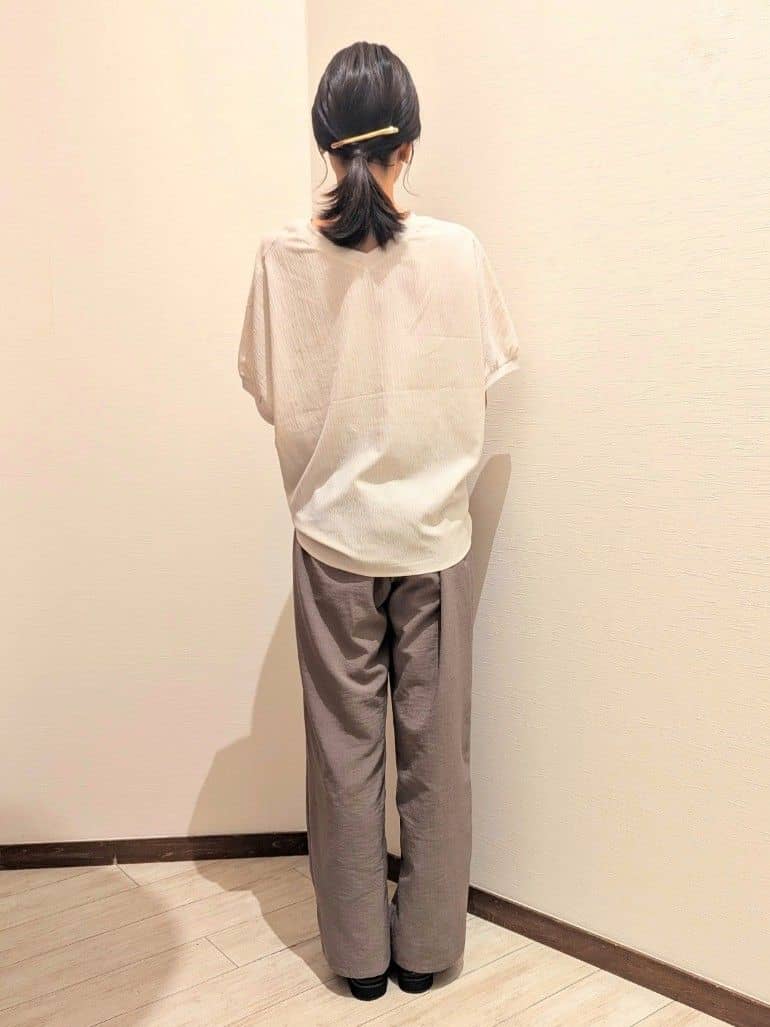 asa.さんの「SHOO･LA･RUE｜◆【洗える/S-LL】麻調ビンテージストレート」を使ったコーディネート