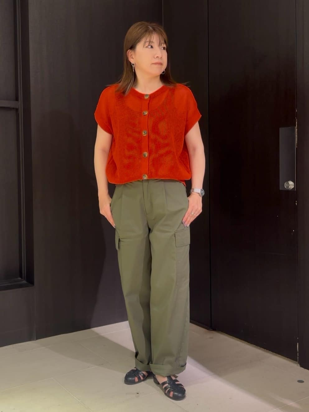 SaKiさんの「UNTITLED｜◆【洗える/スポーティー】ストレートカーゴパンツ」を使ったコーディネート