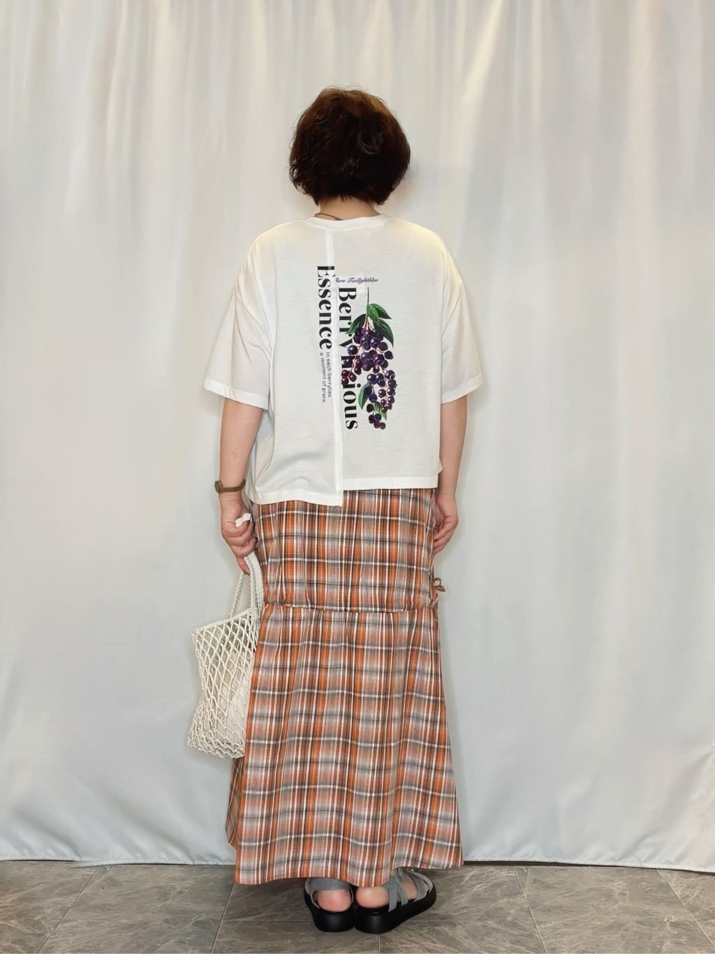 たみさんの「SHOO･LA･RUE｜【S-LL】シルエットが変えられる チェック柄リボンフレアスカート」を使ったコーディネート