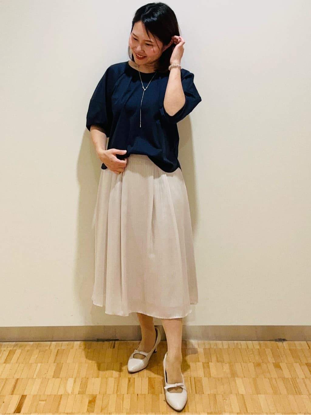 haseさんの「Reflect｜◆【マシンウォッシュ可】キレイめラグランスリーブジャージ」を使ったコーディネート