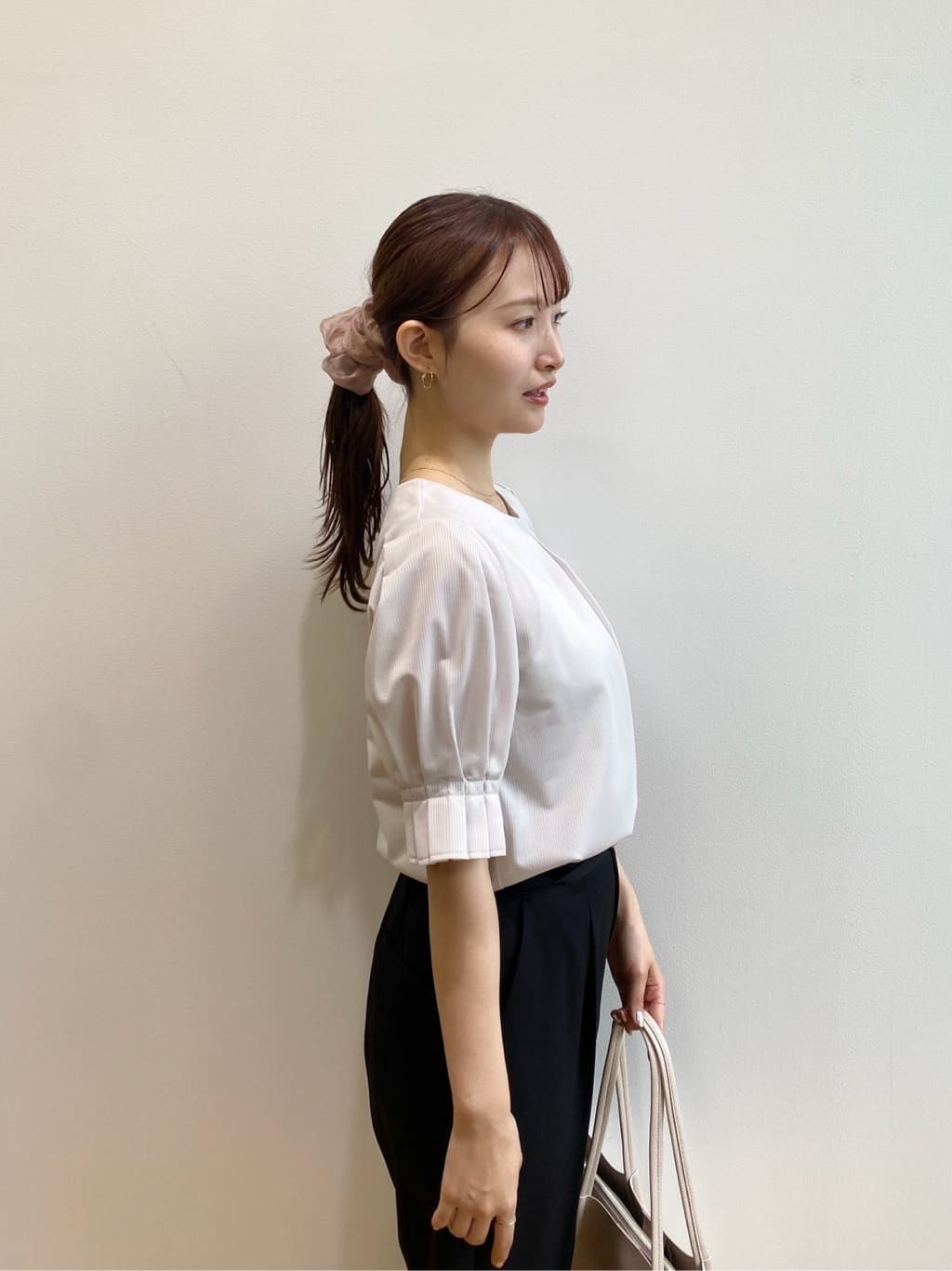 みさかさんの「index｜ストライプジャージタックスリーブトップス【吸水速乾／洗濯機洗い可】」を使ったコーディネート