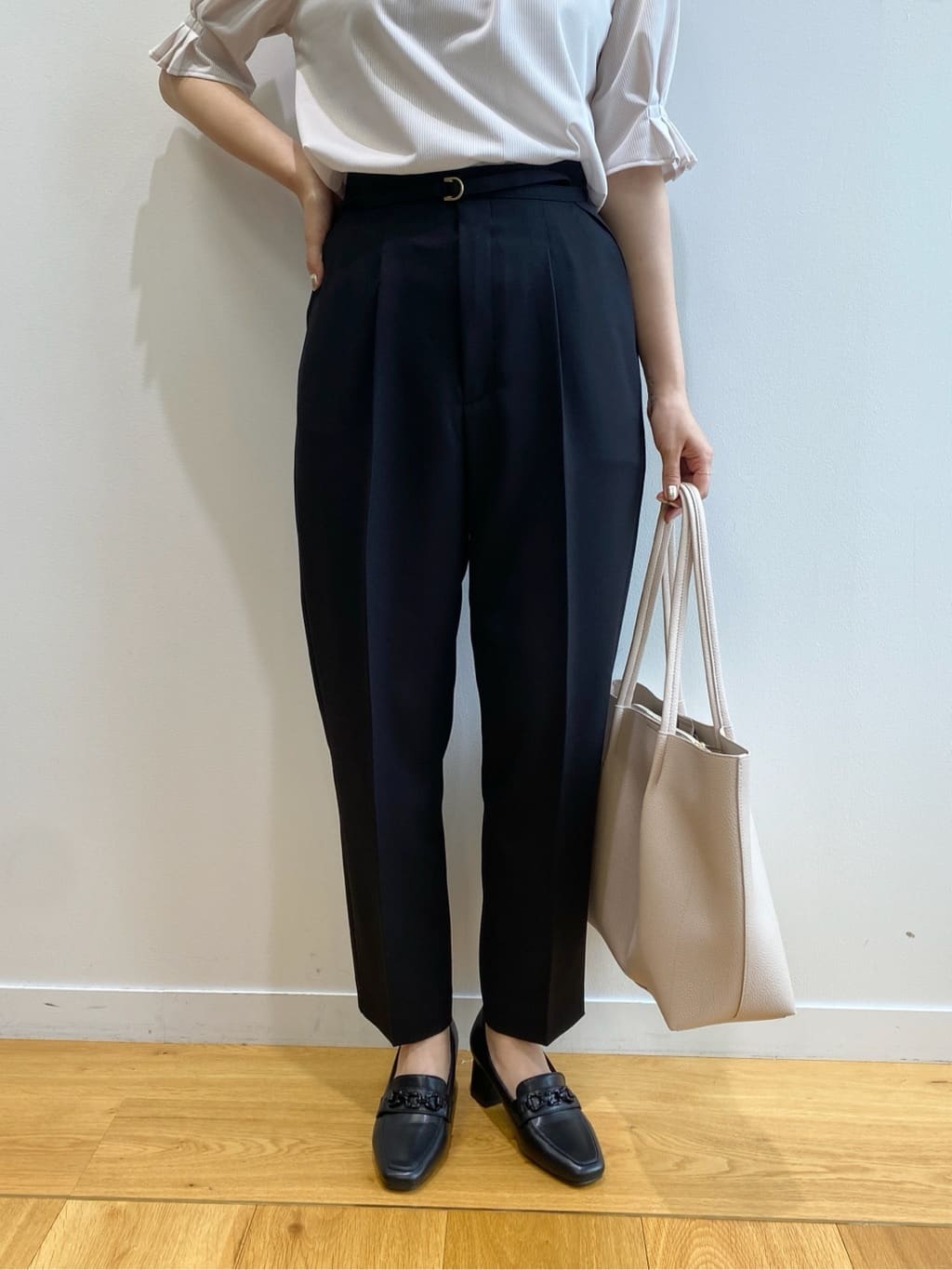 みさかさんの「index｜ストライプジャージタックスリーブトップス【吸水速乾／洗濯機洗い可】」を使ったコーディネート