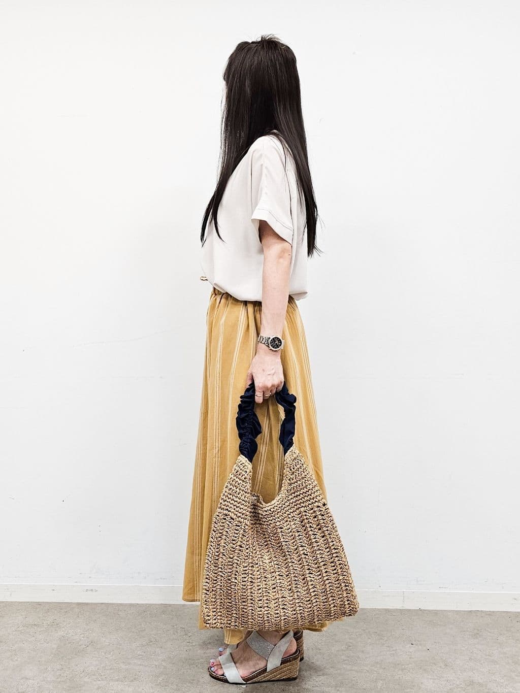 ゆゆさんの「SHOO･LA･RUE｜【洗える/プチプラ】大人の抜け感をプラスする バンドカラーシャツ」を使ったコーディネート
