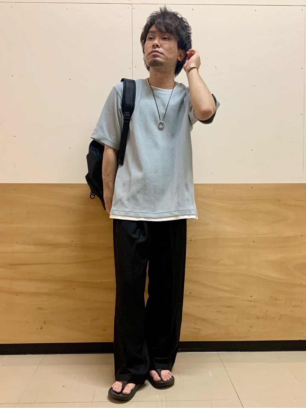 MATUさんの「THE SHOP TK｜ランダムワッフル半袖Tシャツ 【洗濯機ＯＫ】」を使ったコーディネート