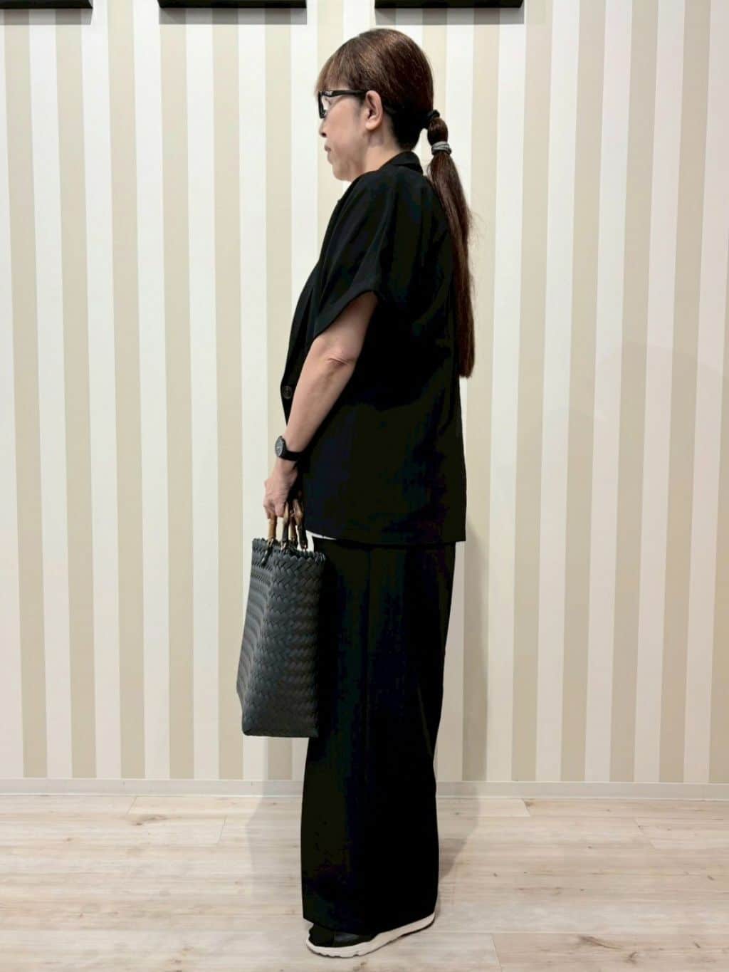 nonaさんの「SHOO･LA･RUE｜◆雑材風メッシュトートバッグ」を使ったコーディネート