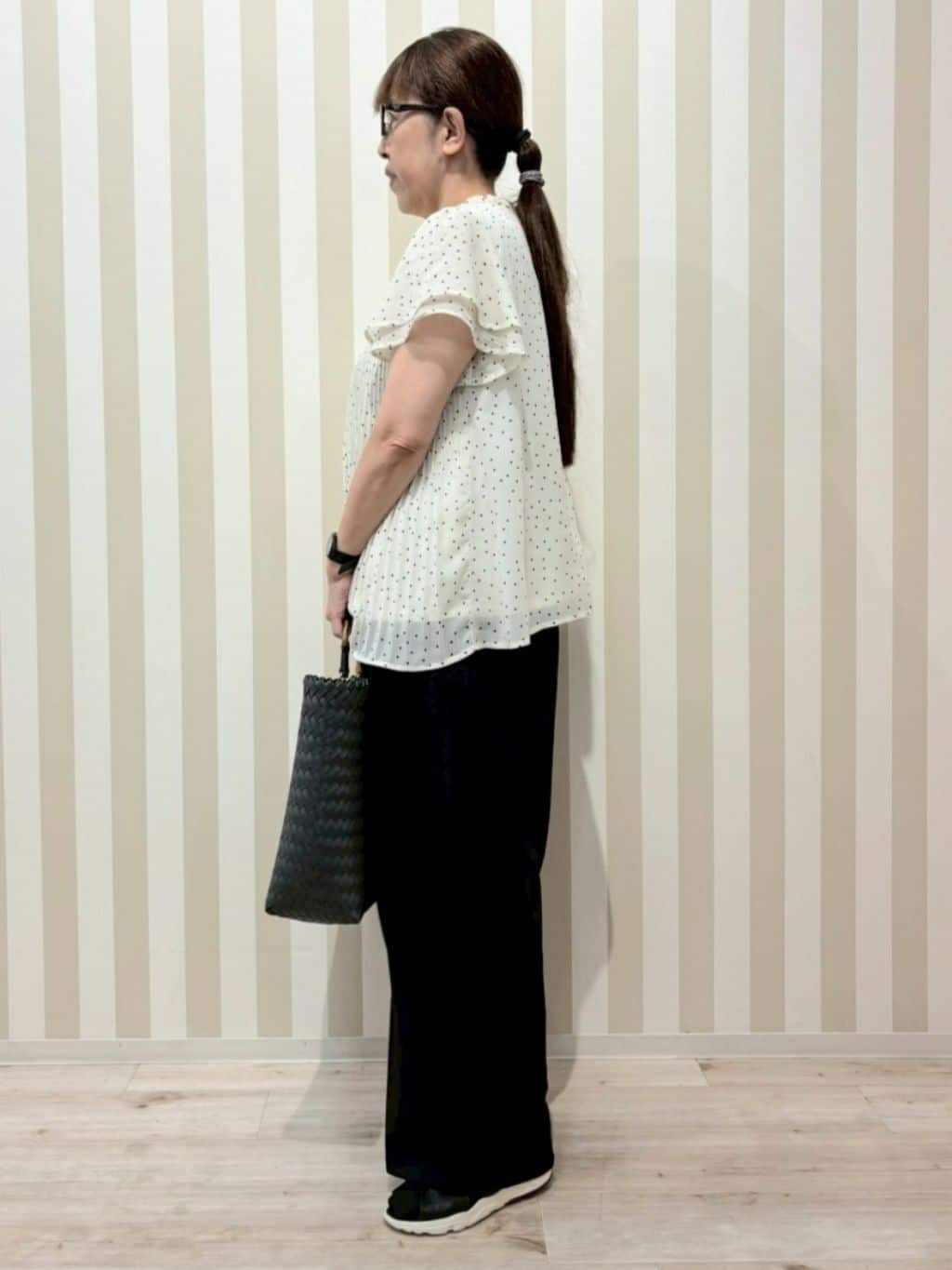 nonaさんの「SHOO･LA･RUE｜◆雑材風メッシュトートバッグ」を使ったコーディネート