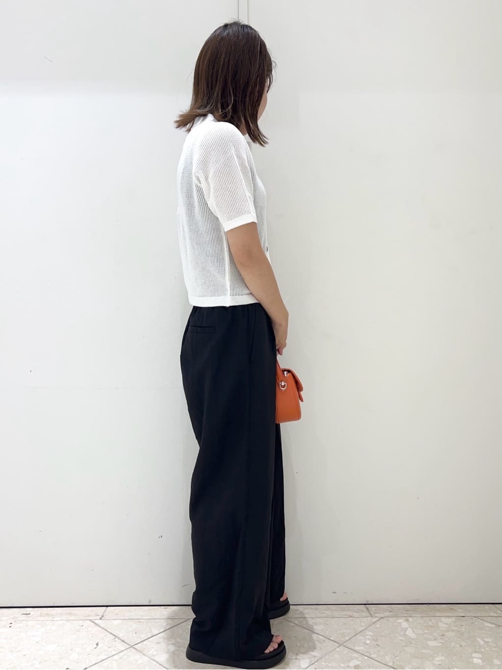 yuiさんの「OPAQUE.CLIP｜◆《CLASSY掲載》透かし編みポロニット【洗濯機洗い可】」を使ったコーディネート