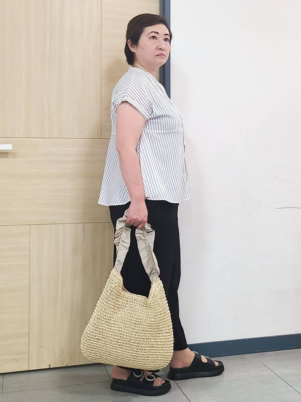 にゃみさんの「grove｜サマーハイパーストレッチワイドパンツ」を使ったコーディネート