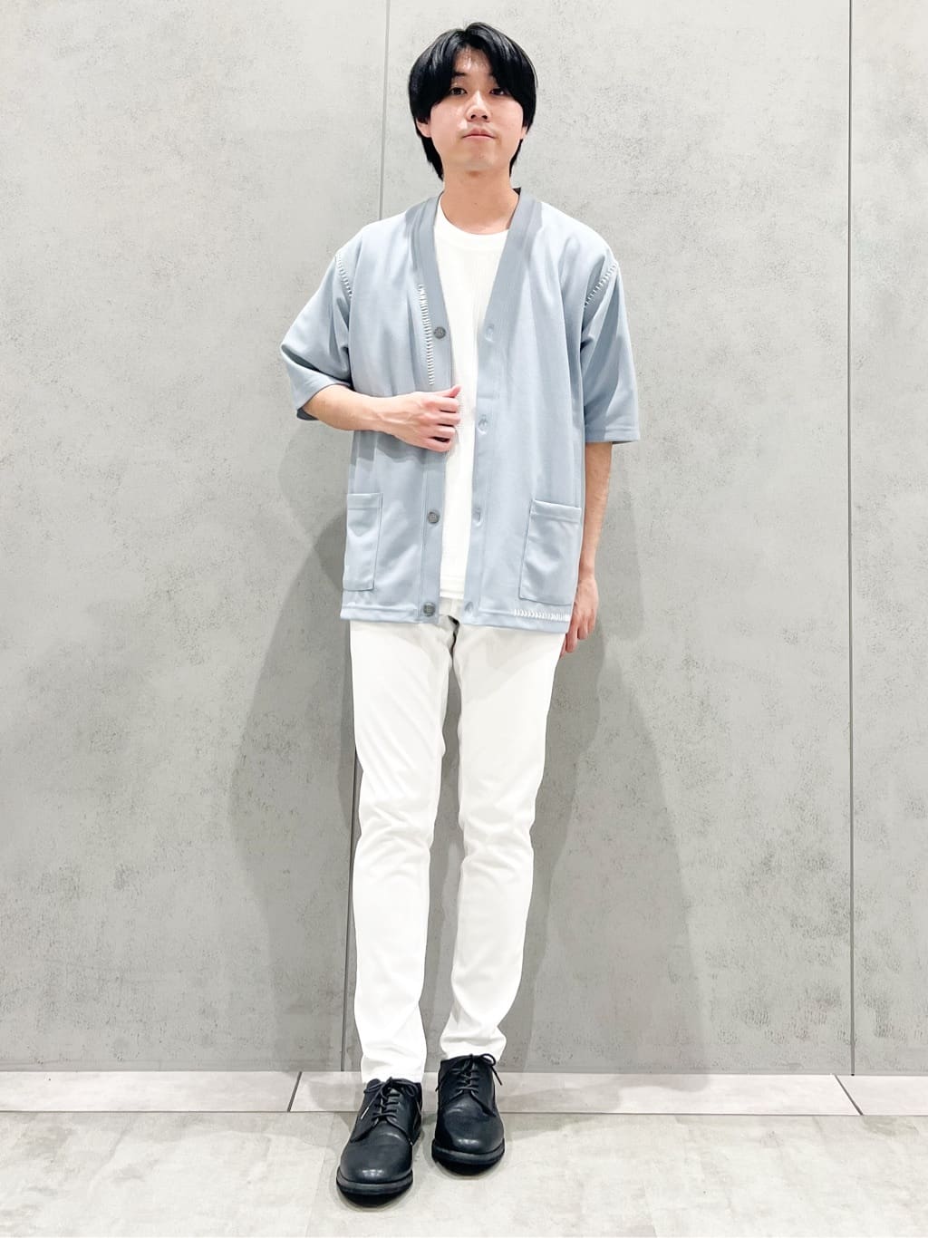 SHI-MAさんの「THE SHOP TK｜ツイルステッチ半袖カーディガン【洗濯機OK/接触冷感】」を使ったコーディネート