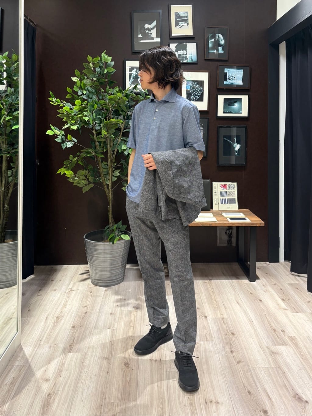 Kaiさんの「TAKEO KIKUCHI｜【抗菌防臭】COOL DOTS（R）ドビープリント ジャケット」を使ったコーディネート