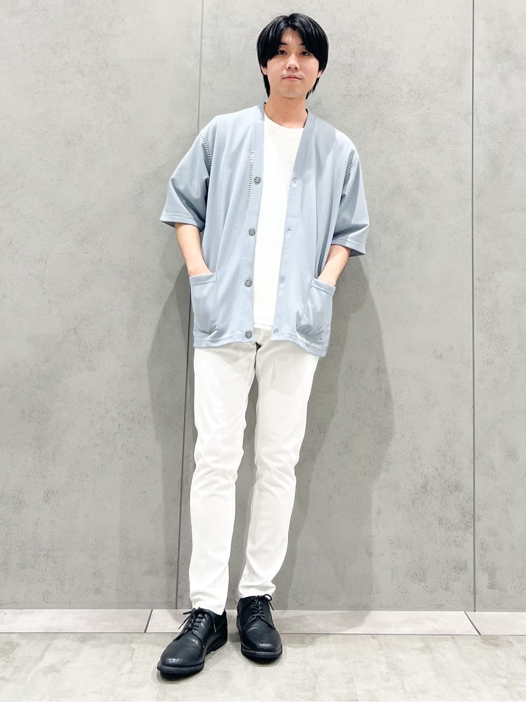 SHI-MAさんの「THE SHOP TK｜ツイルステッチ半袖カーディガン【洗濯機OK/接触冷感】」を使ったコーディネート