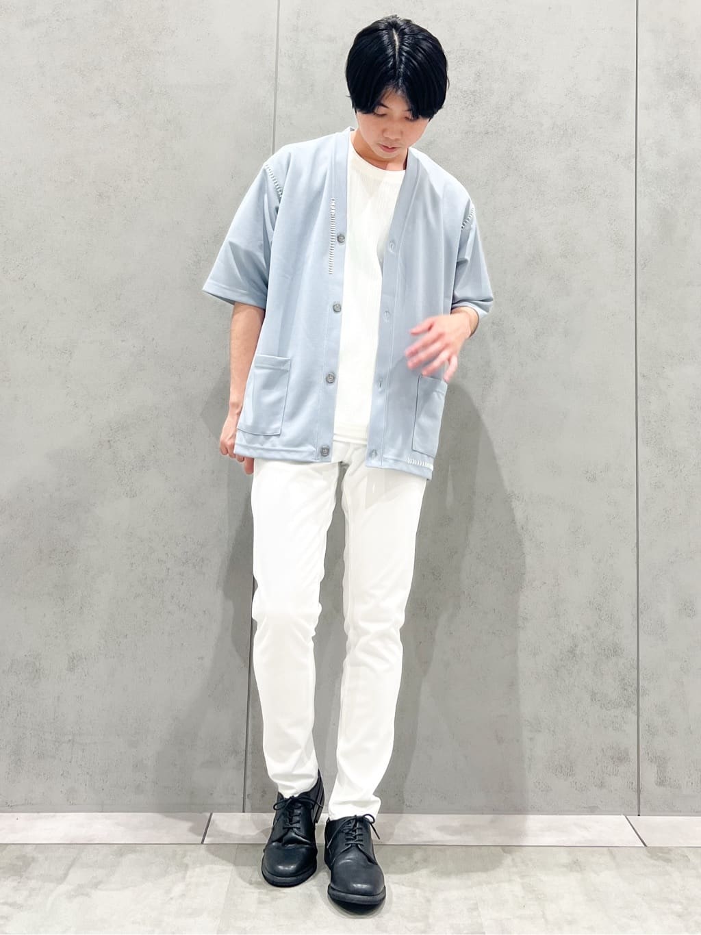 SHI-MAさんの「THE SHOP TK｜ツイルステッチ半袖カーディガン【洗濯機OK/接触冷感】」を使ったコーディネート