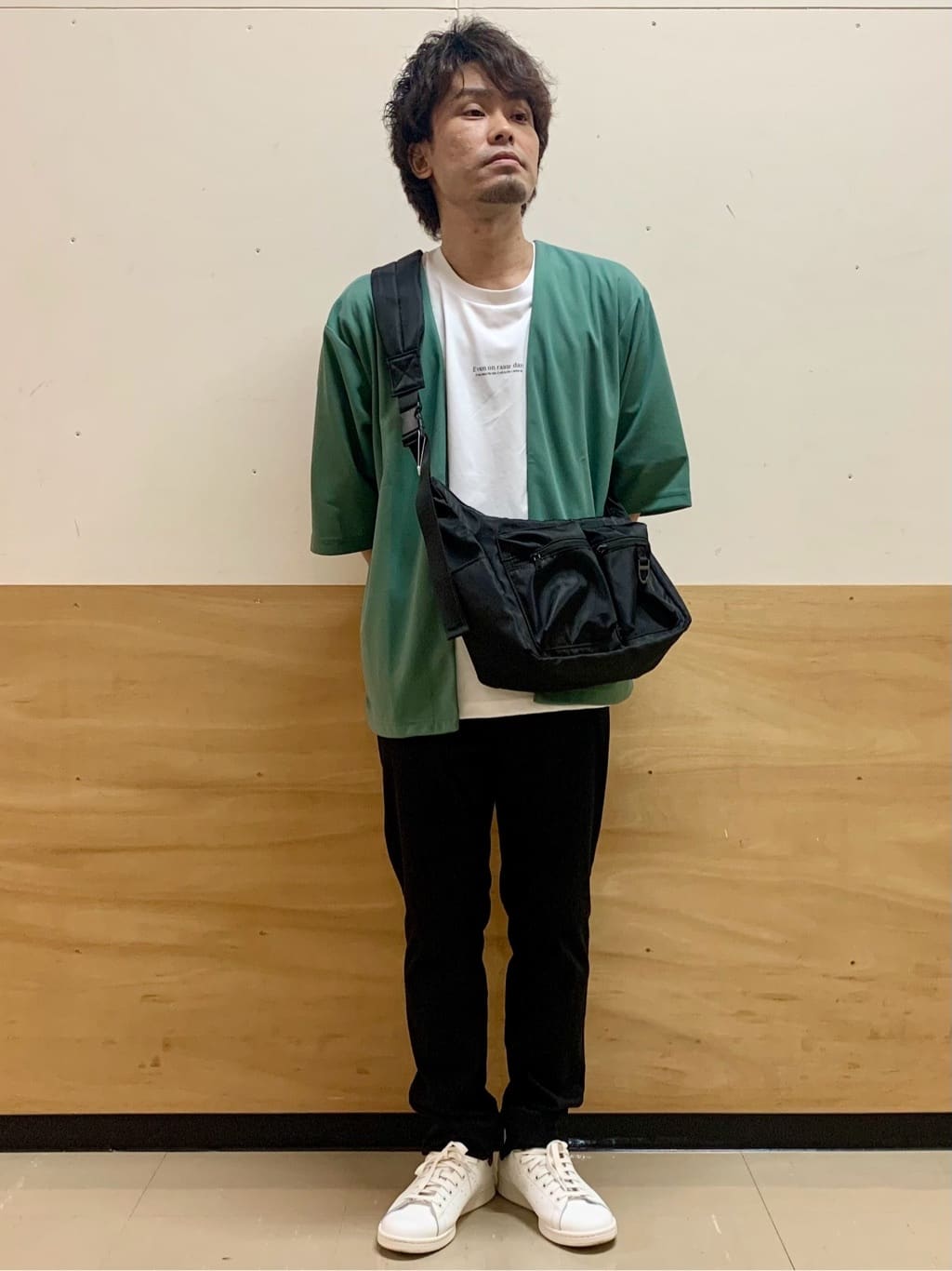 MATUさんの「THE SHOP TK｜五分袖カーディガン+半袖Tシャツセットアイテム 洗濯機OK」を使ったコーディネート